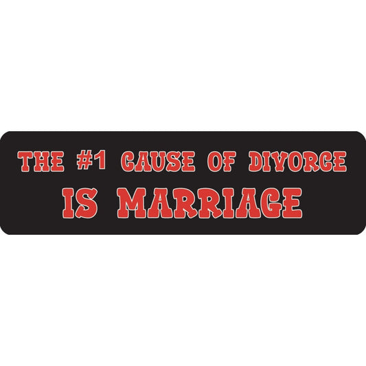 The number 1 cause of divorce is marriage vinyl motorcycle helmet sticker - funny biker decal