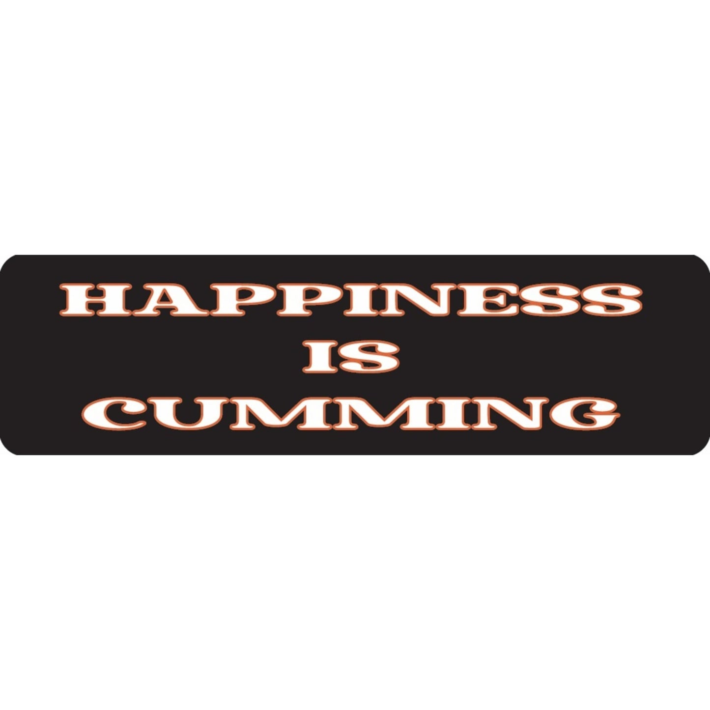 Happiness is cumming vinyl motorcycle helmet sticker - funny biker decal
