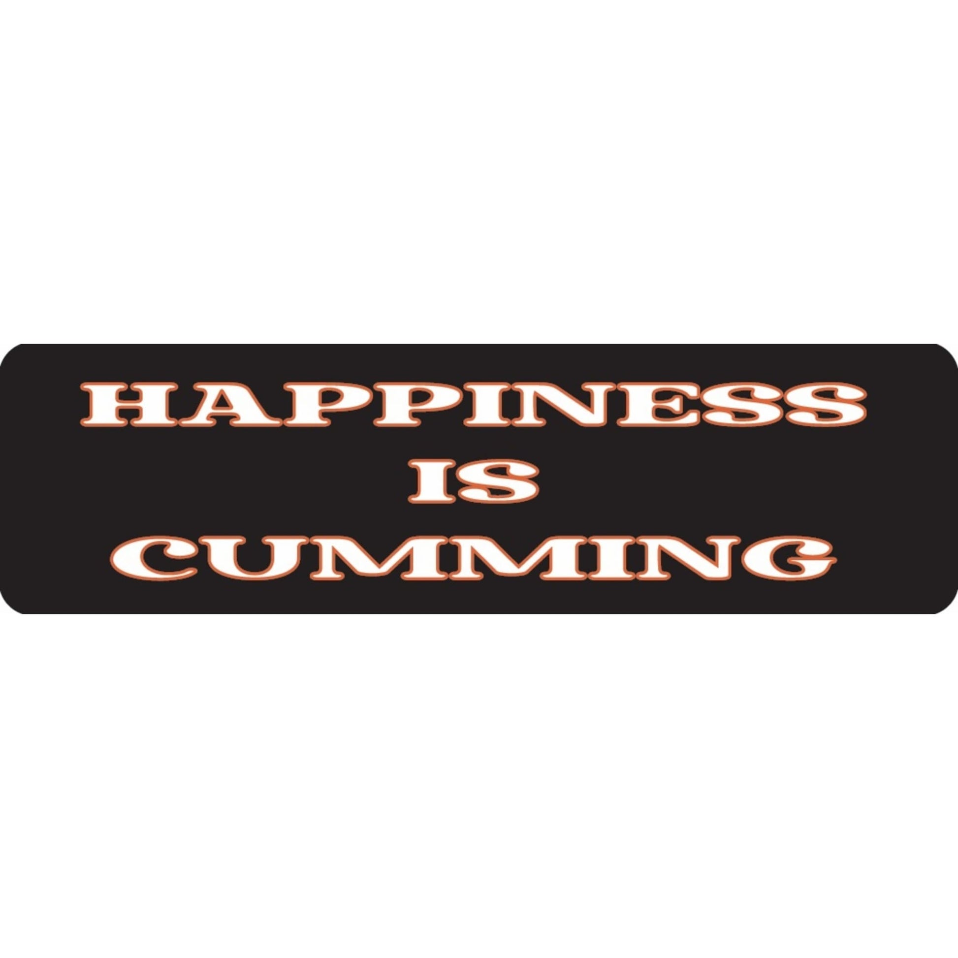 Happiness is cumming vinyl motorcycle helmet sticker - funny biker decal