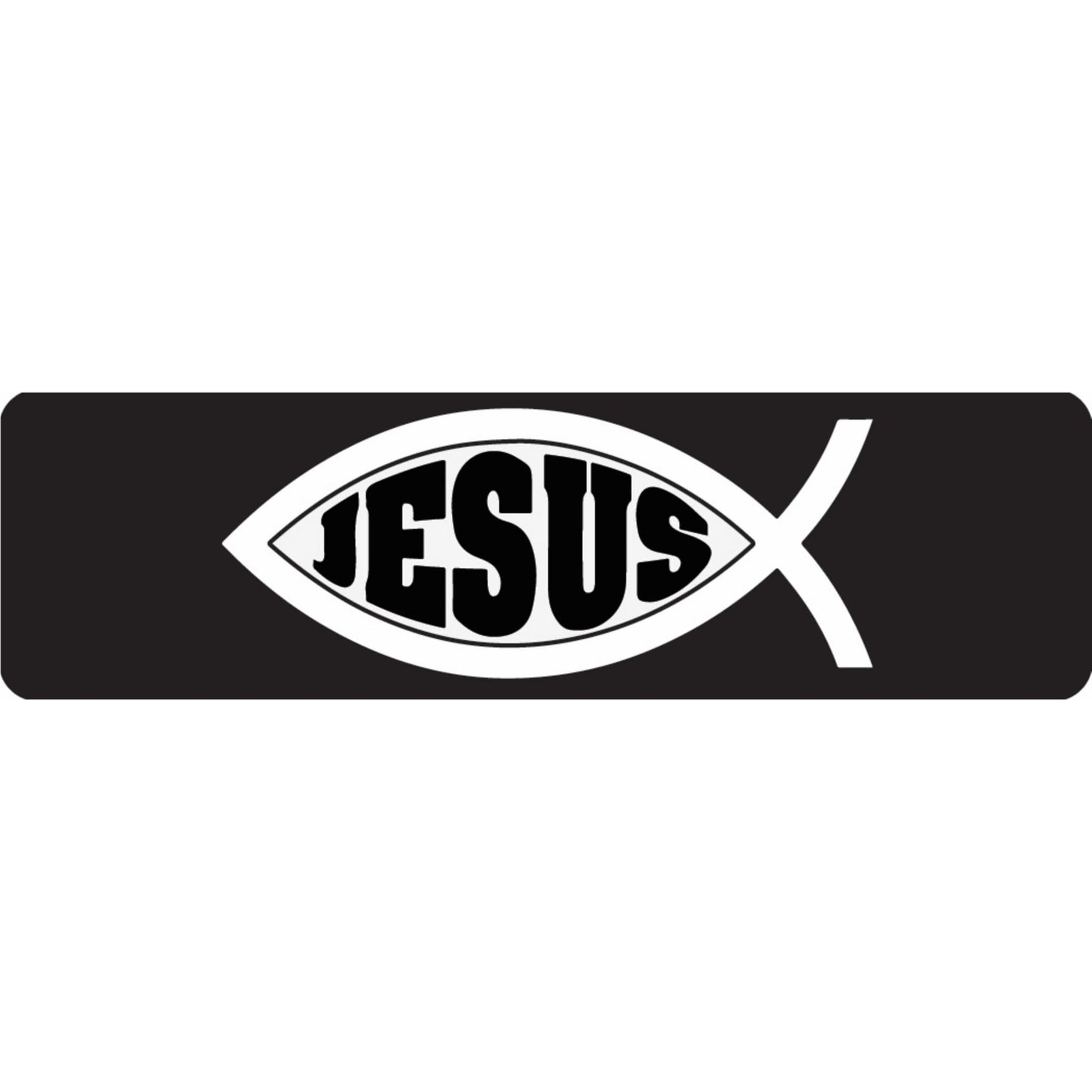 Jesus fish vinyl motorcycle helmet sticker - Christian biker decal