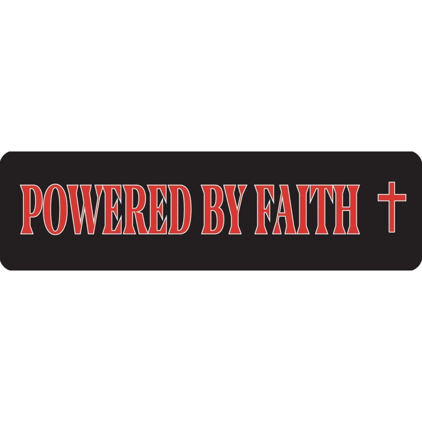 Powered by faith vinyl motorcycle helmet sticker - Christian biker decal