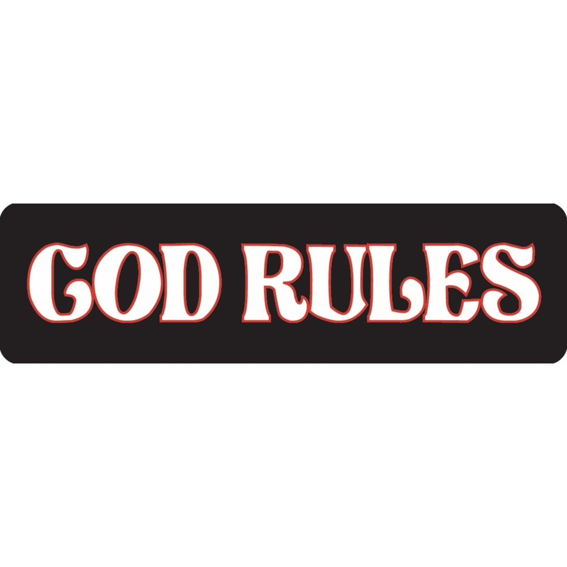 God rules vinyl motorcycle helmet sticker - Christian biker decal
