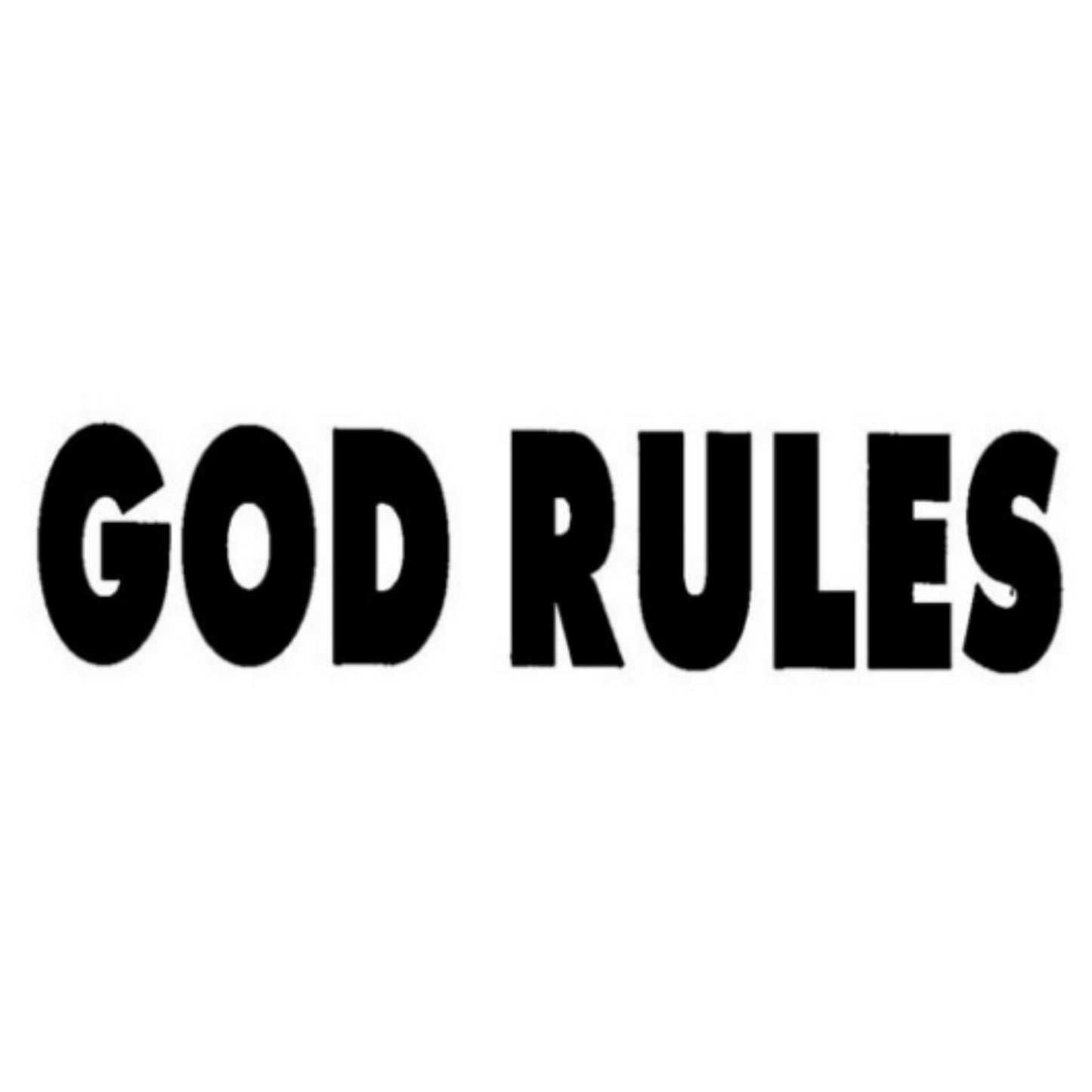 God rules vinyl motorcycle helmet stickers - Christian biker decal