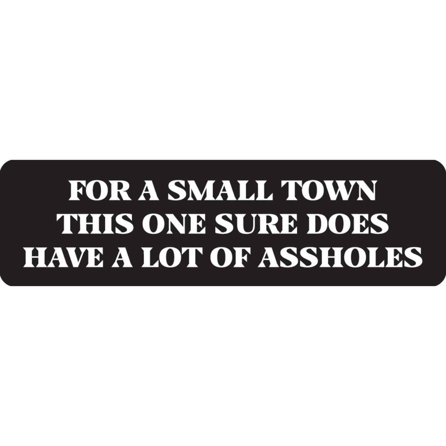 For a small town this one sure does have a lot of assholes vinyl motorcycle helmet sticker - funny biker decal