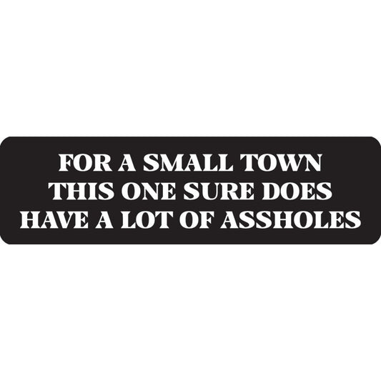For a small town this one sure does have a lot of assholes vinyl motorcycle helmet sticker - funny biker decal