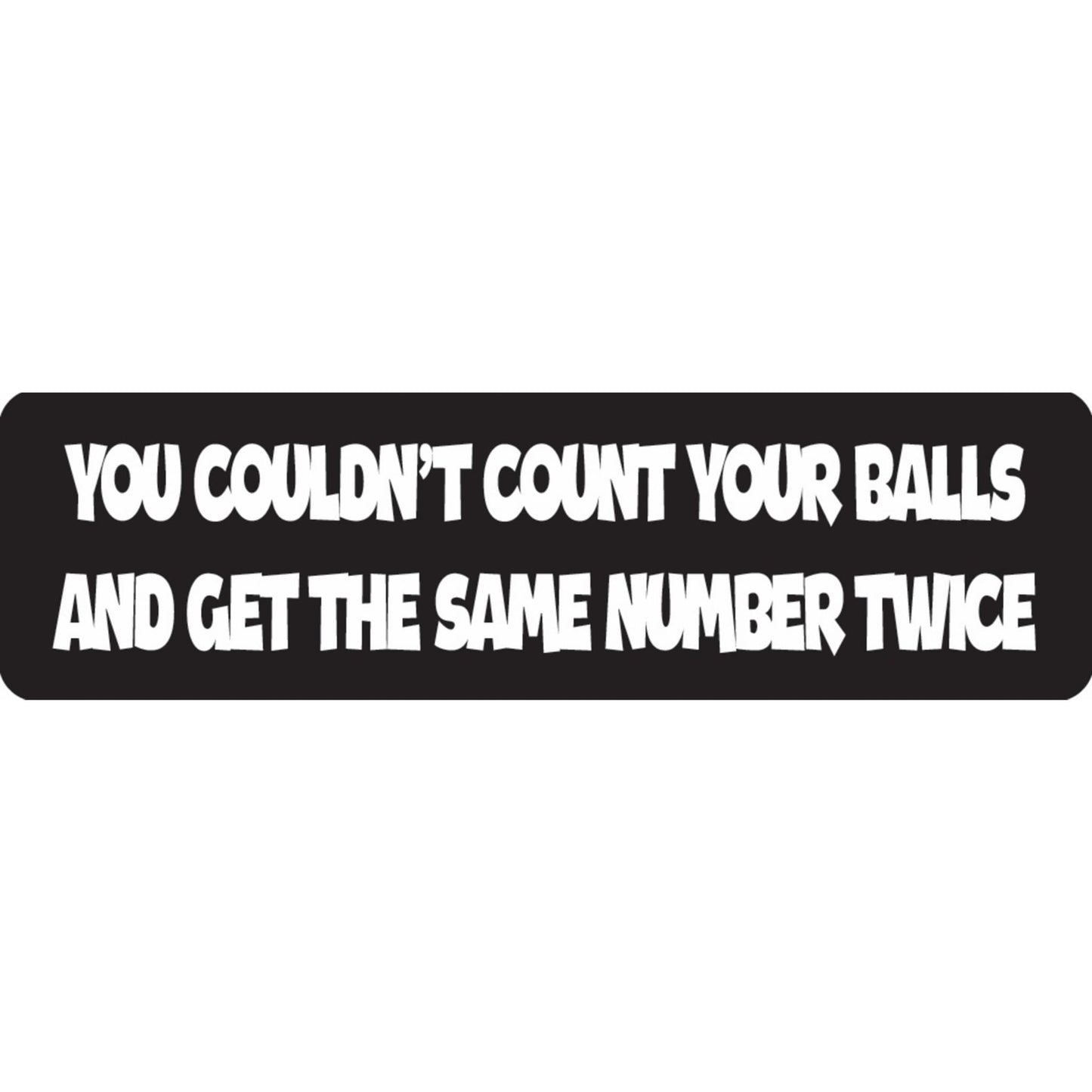 You couldn't count your balls and get the same number twice vinyl motorcycle helmet sticker - funny biker decal