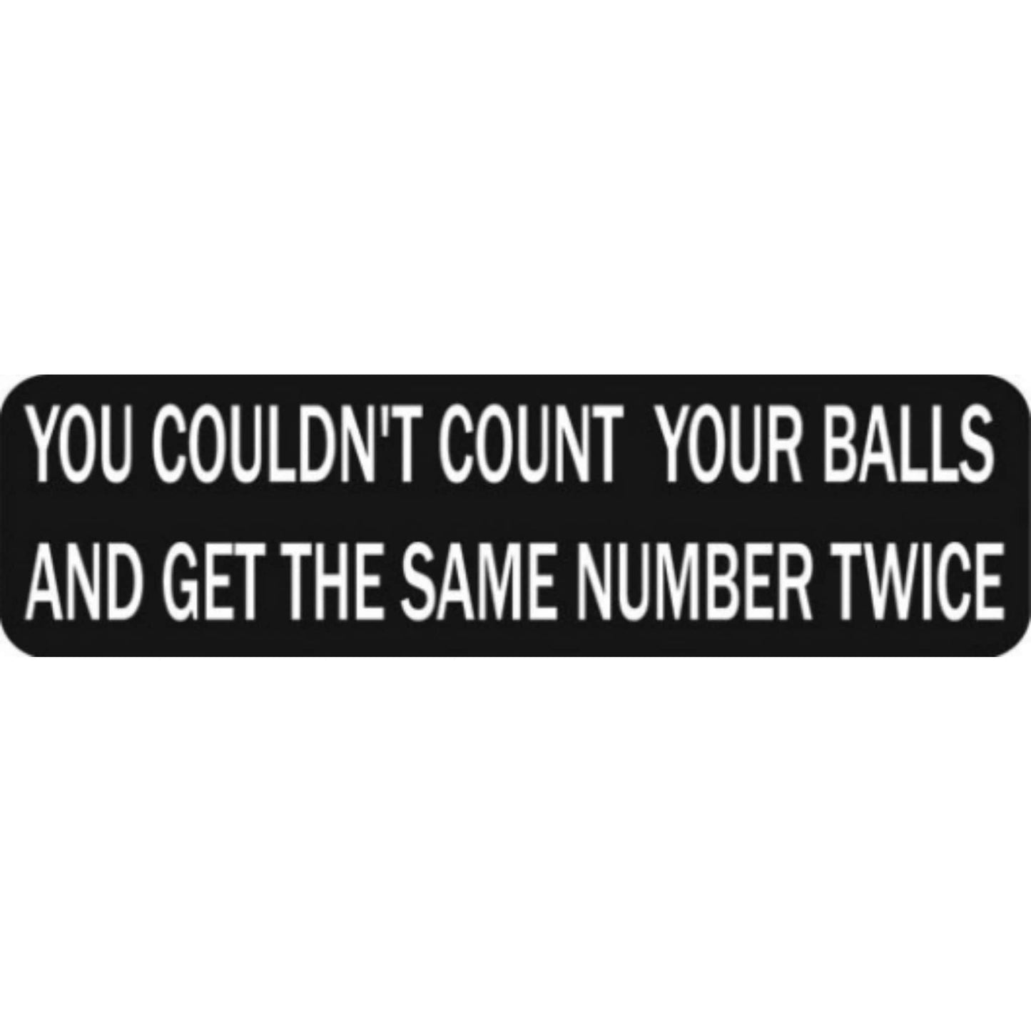 You couldn't count your balls and get the same number twice vinyl motorcycle helmet stickers - funny biker decal