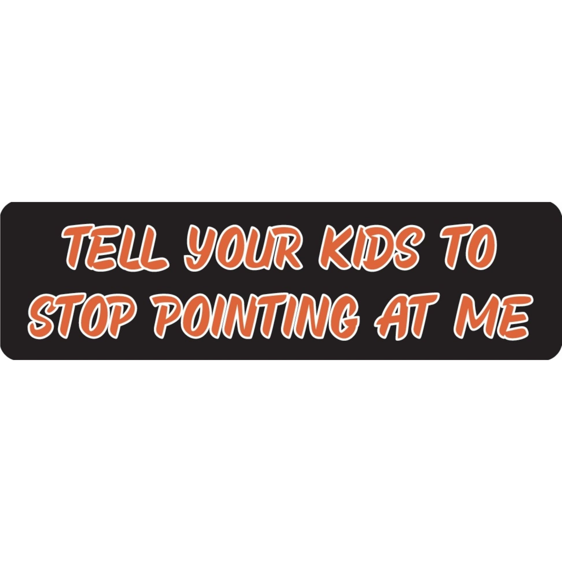 Tell your kids to stop pointing at me vinyl motorcycle helmet sticker - funny biker decal