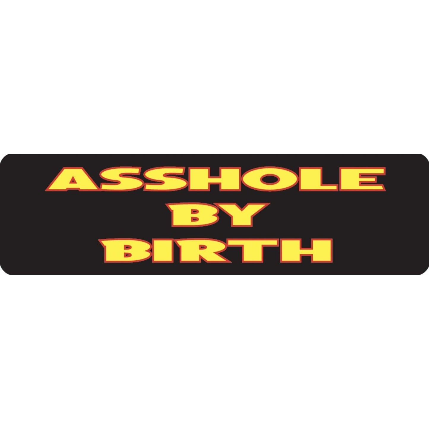 Asshole by birth vinyl motorcycle helmet sticker - bold biker decal