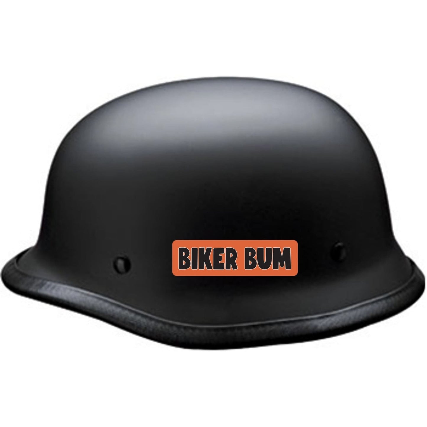 Biker bum vinyl motorcycle helmet sticker on a helmet - biker decal