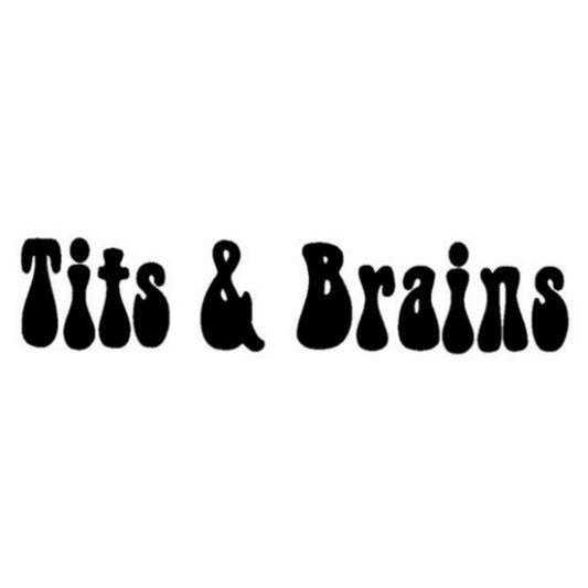 Tits and brains vinyl motorcycle helmet stickers - women's biker decal
