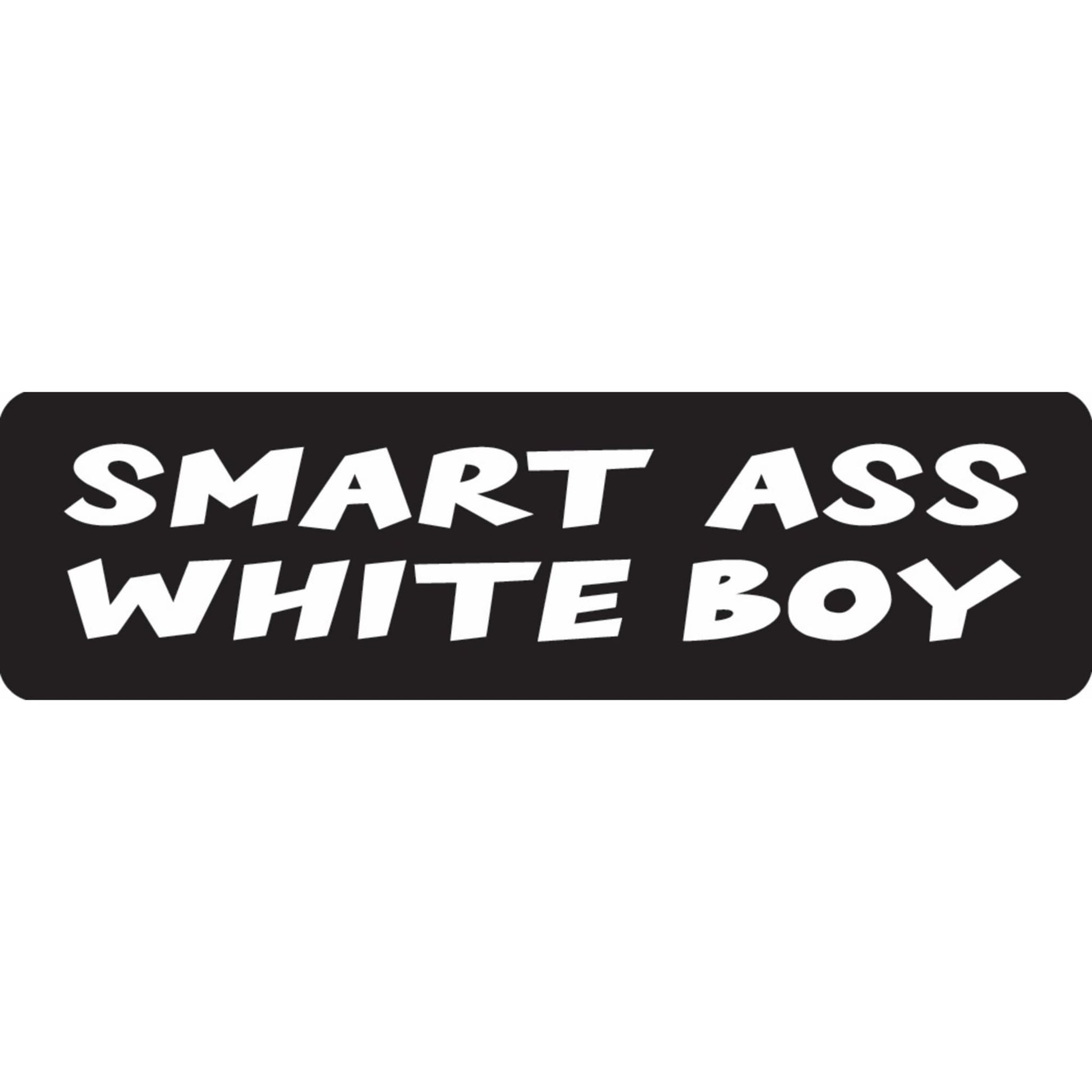Smart ass white boy vinyl motorcycle helmet sticker - biker decal