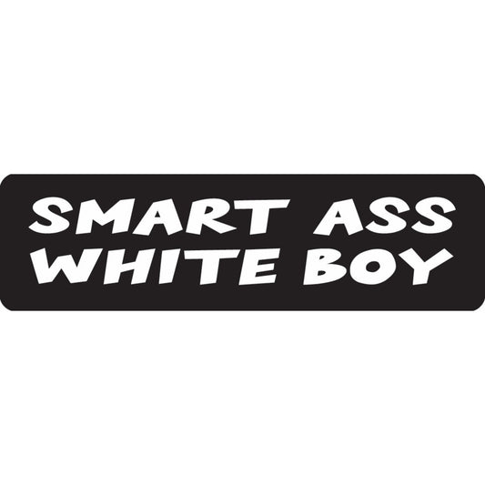 Smart ass white boy vinyl motorcycle helmet sticker - biker decal