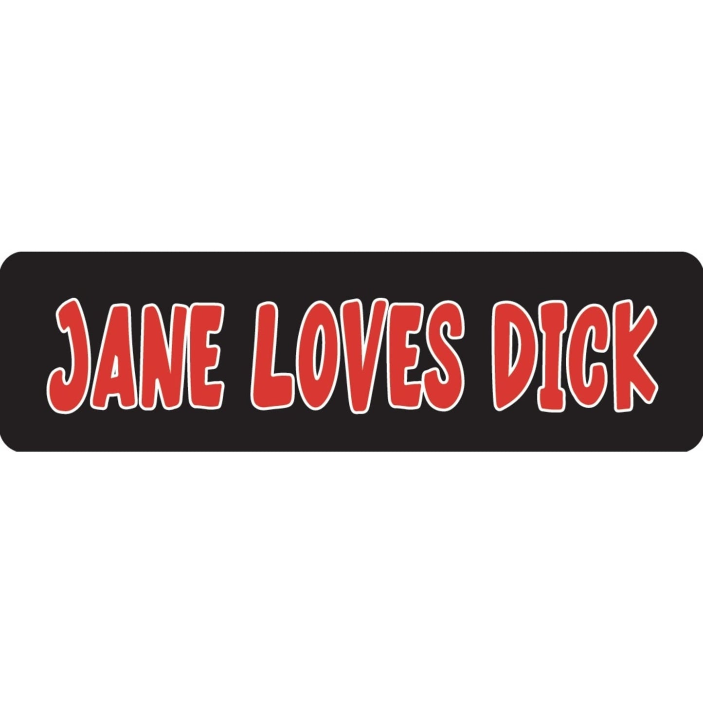 Jane loves dick vinyl motorcycle helmet sticker - funny biker decal