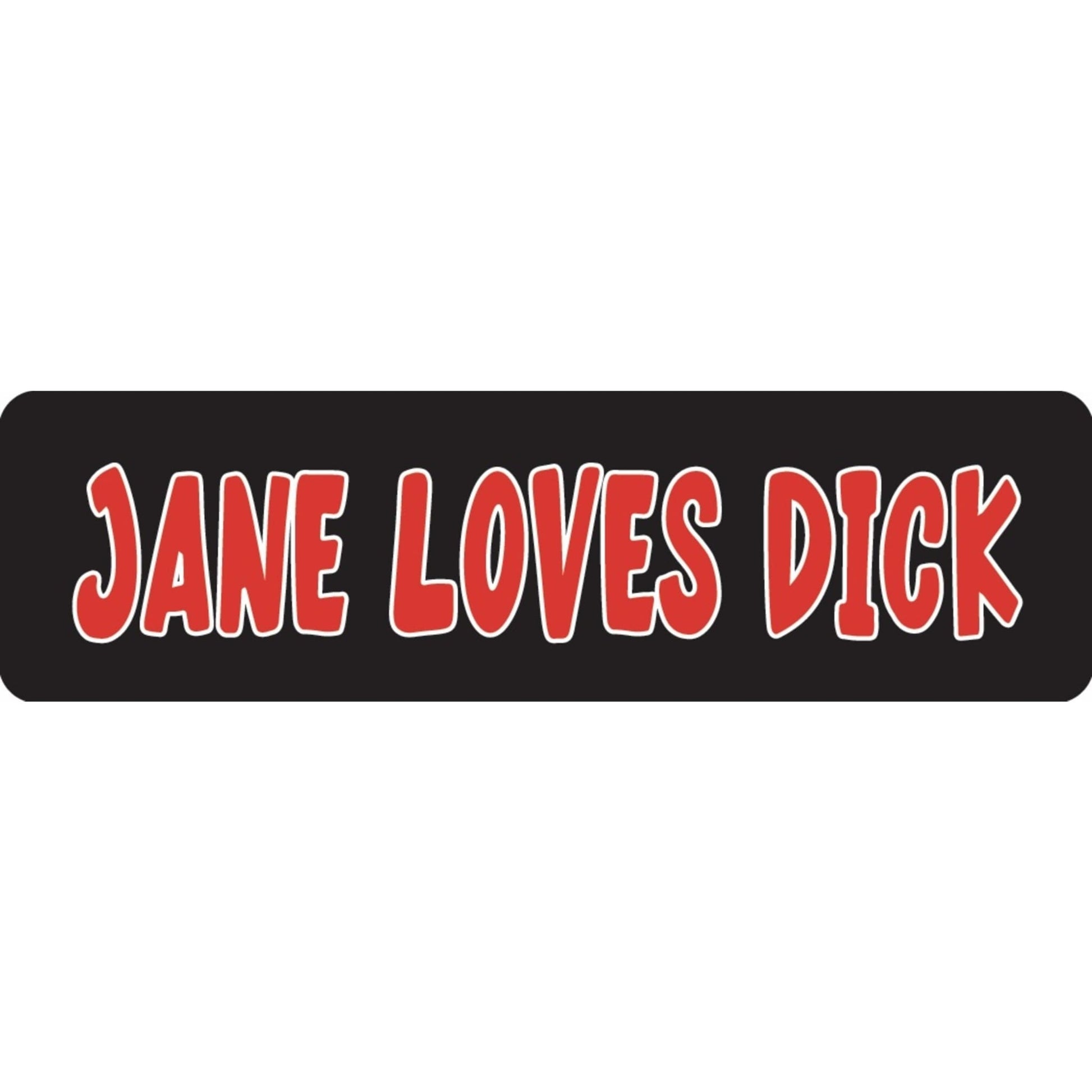 Jane loves dick vinyl motorcycle helmet sticker - funny biker decal