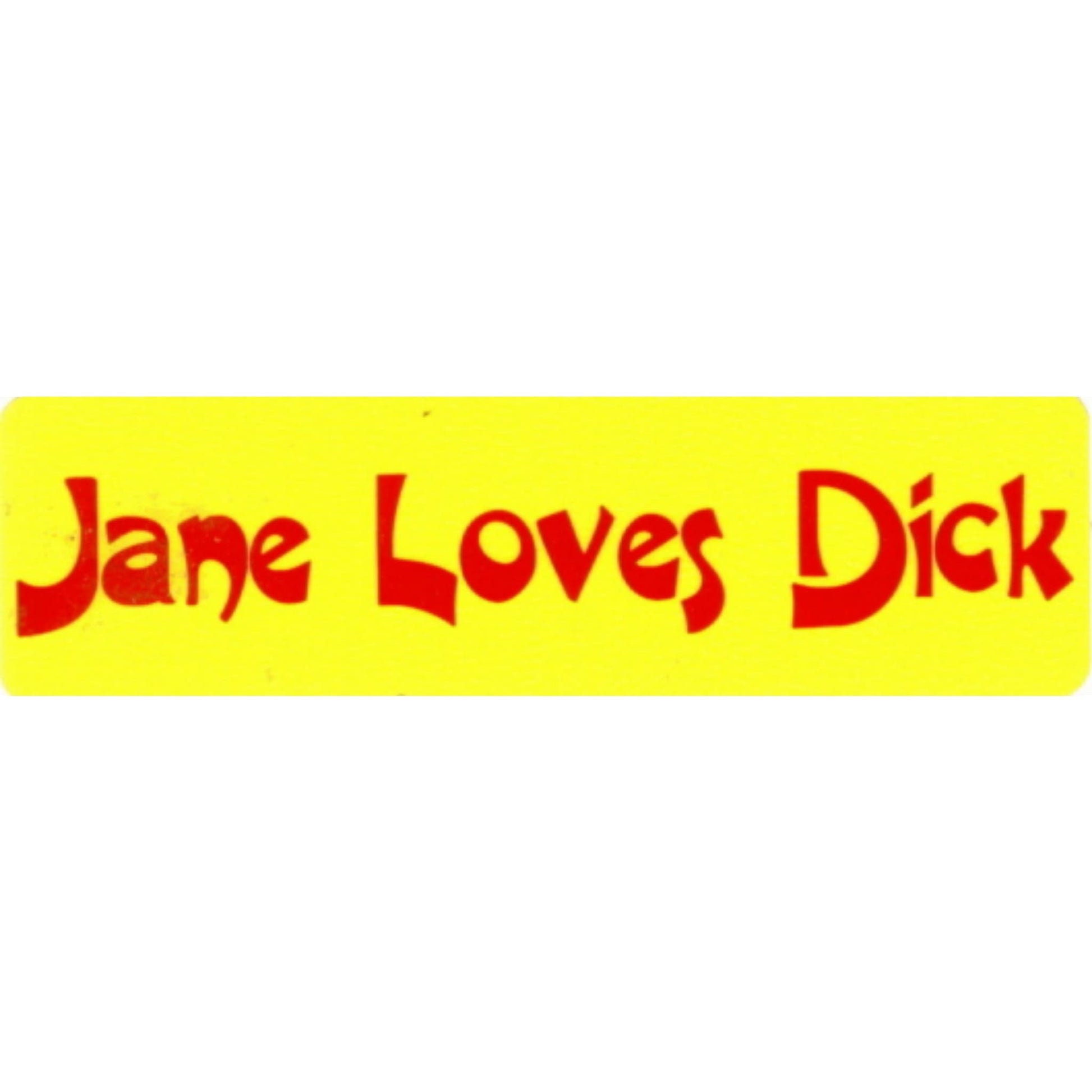 Jane loves dick vinyl motorcycle helmet stickers - funny biker decal