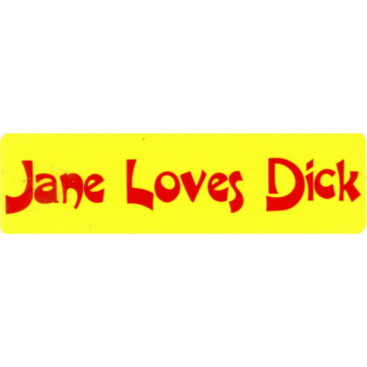 Jane loves dick vinyl motorcycle helmet stickers - funny biker decal
