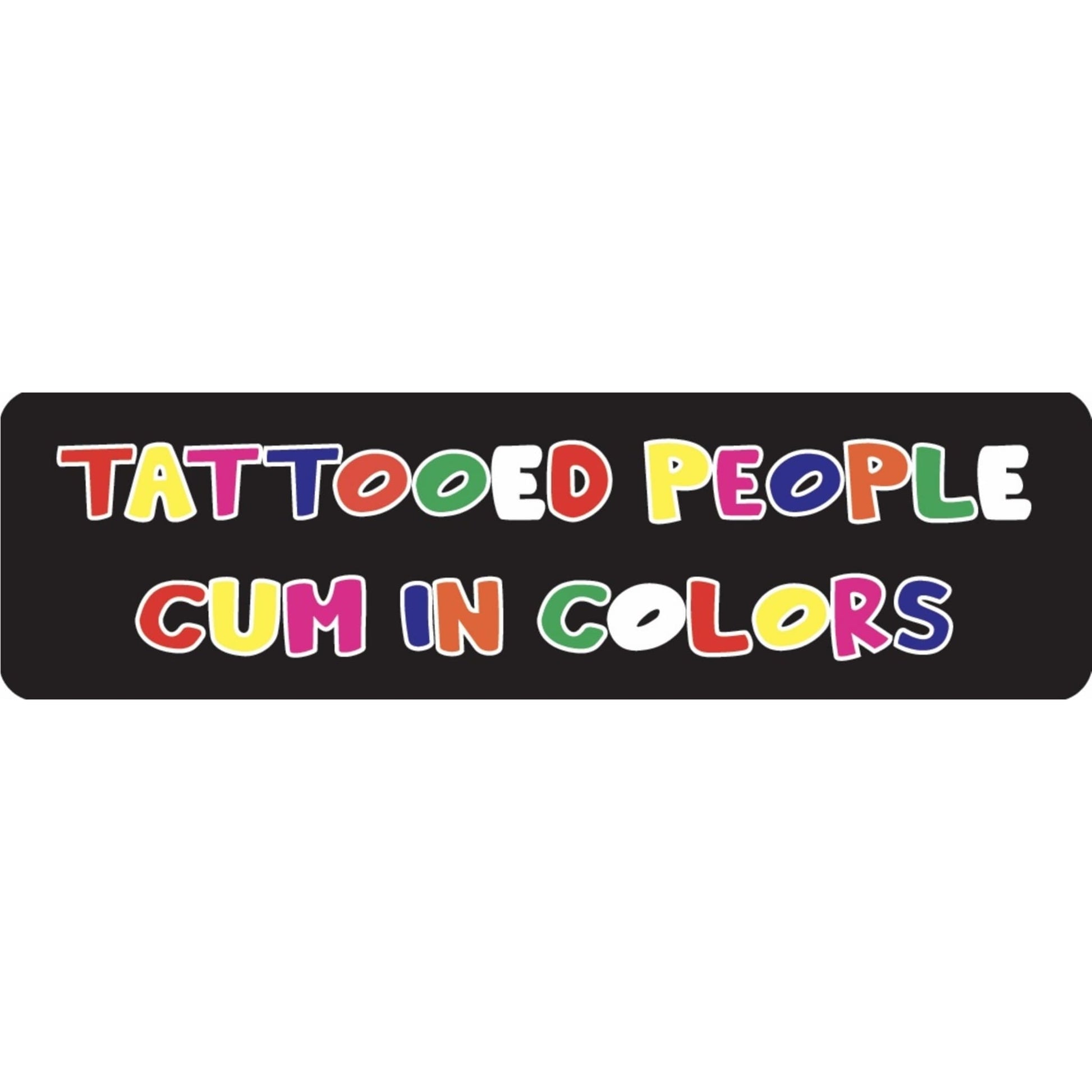 Tattooed people cum in colors vinyl motorcycle helmet sticker - funny biker decal