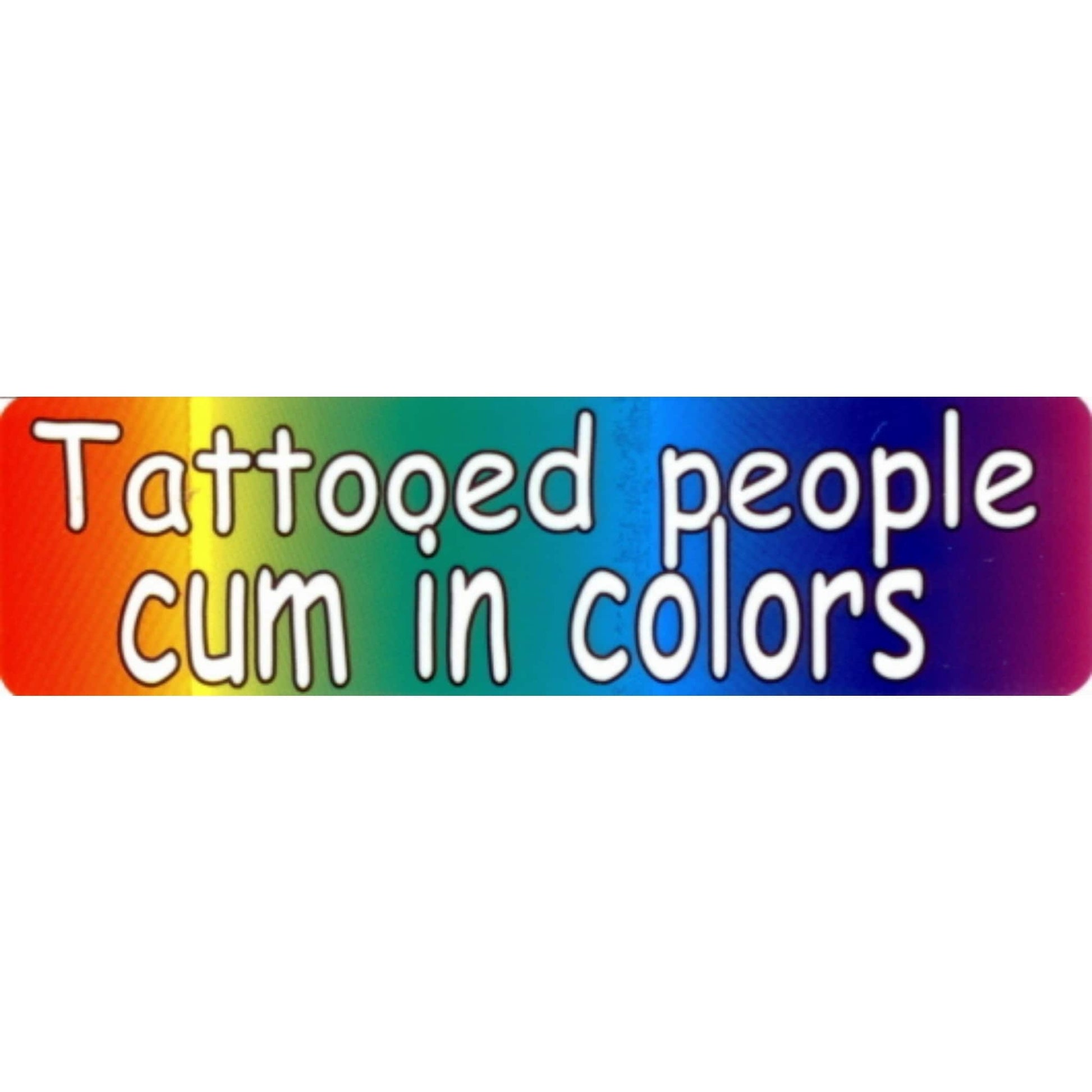 Tattooed people cum in colors vinyl motorcycle helmet stickers - funny biker decal