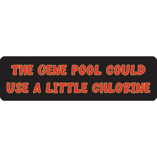 The gene pool could use a little chlorine vinyl motorcycle helmet sticker - funny biker decal