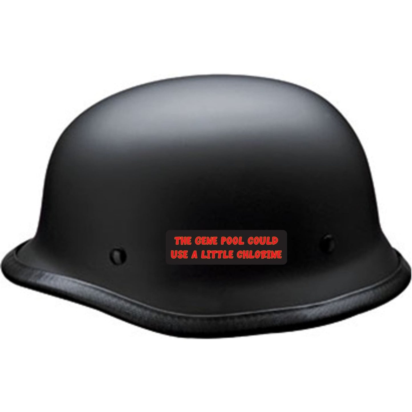 The gene pool could use a little chlorine vinyl motorcycle helmet sticker on a helmet - funny biker decal