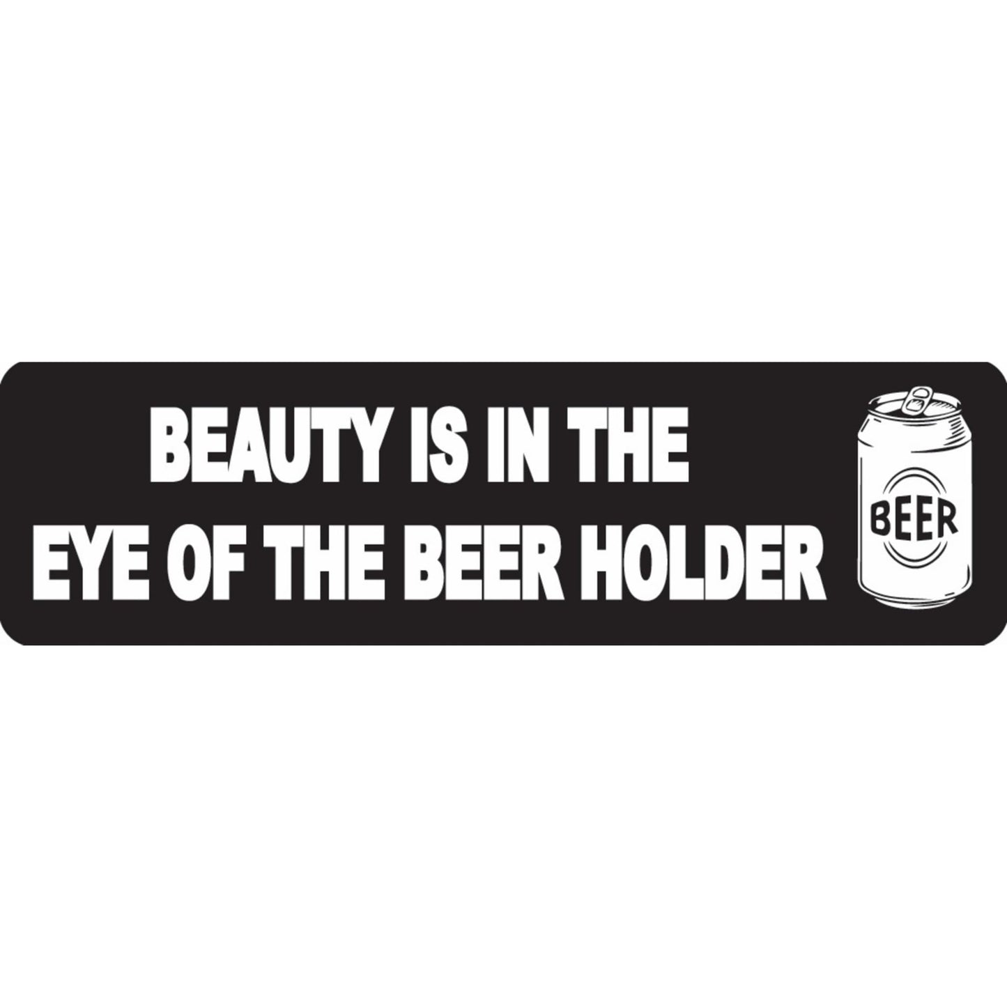 Beauty is in the eye of the beer holder vinyl motorcycle helmet sticker - funny biker decal