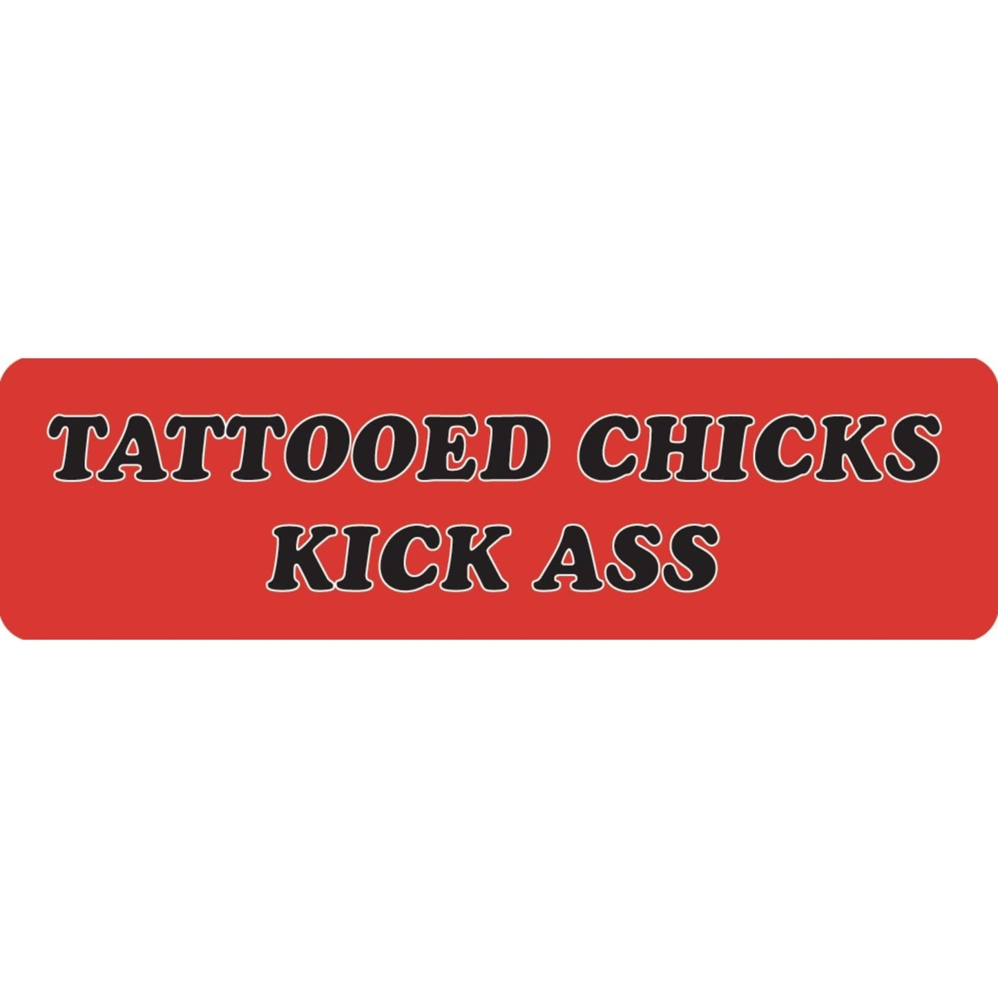 Tattooed chicks kick ass vinyl motorcycle helmet sticker - women's biker decal