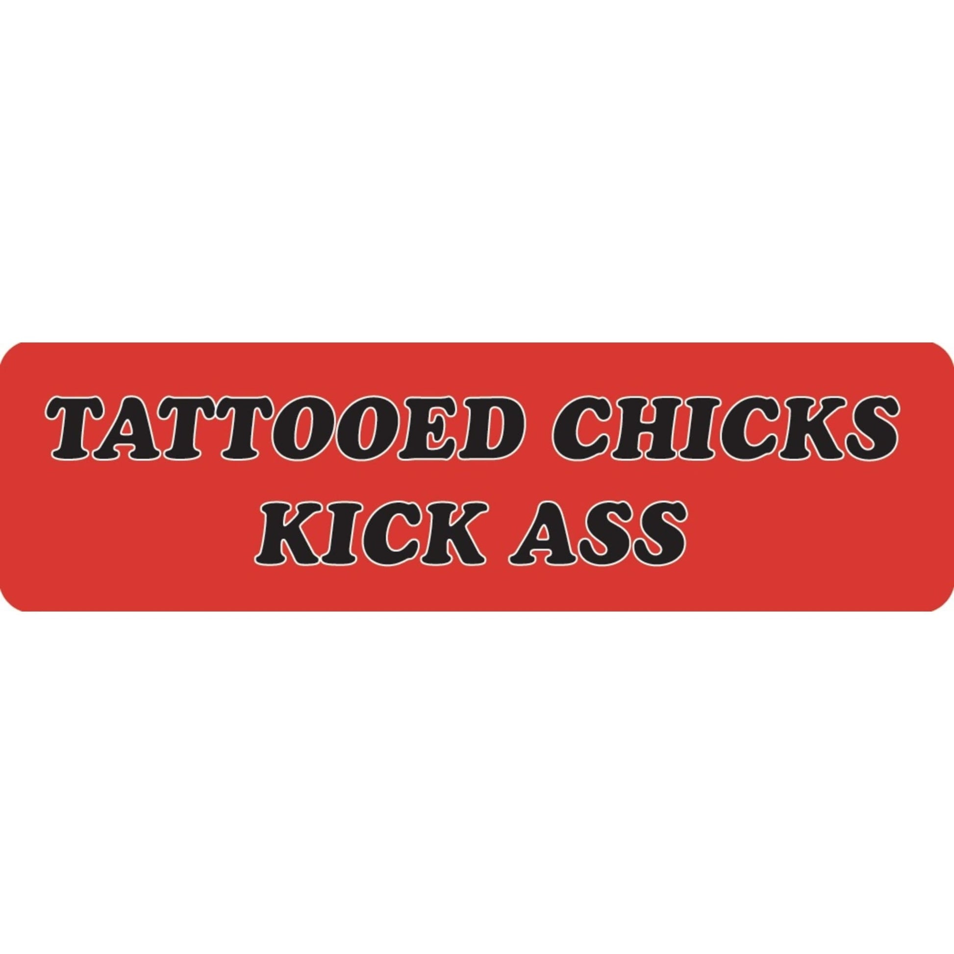 Tattooed chicks kick ass vinyl motorcycle helmet sticker - women's biker decal