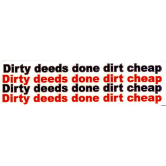 Dirty deeds done dirt cheap vinyl motorcycle helmet stickers - biker decal