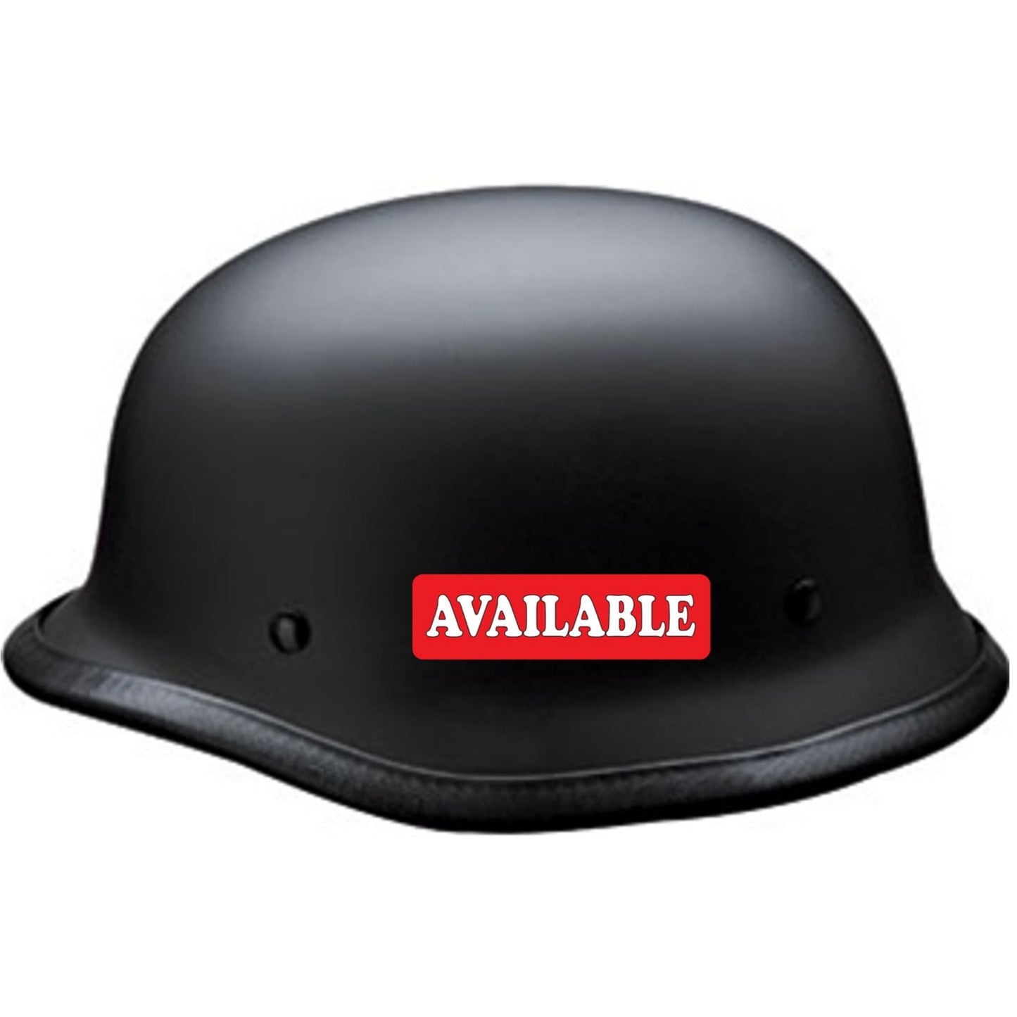 Available vinyl motorcycle helmet sticker on a helmet - funny biker decal