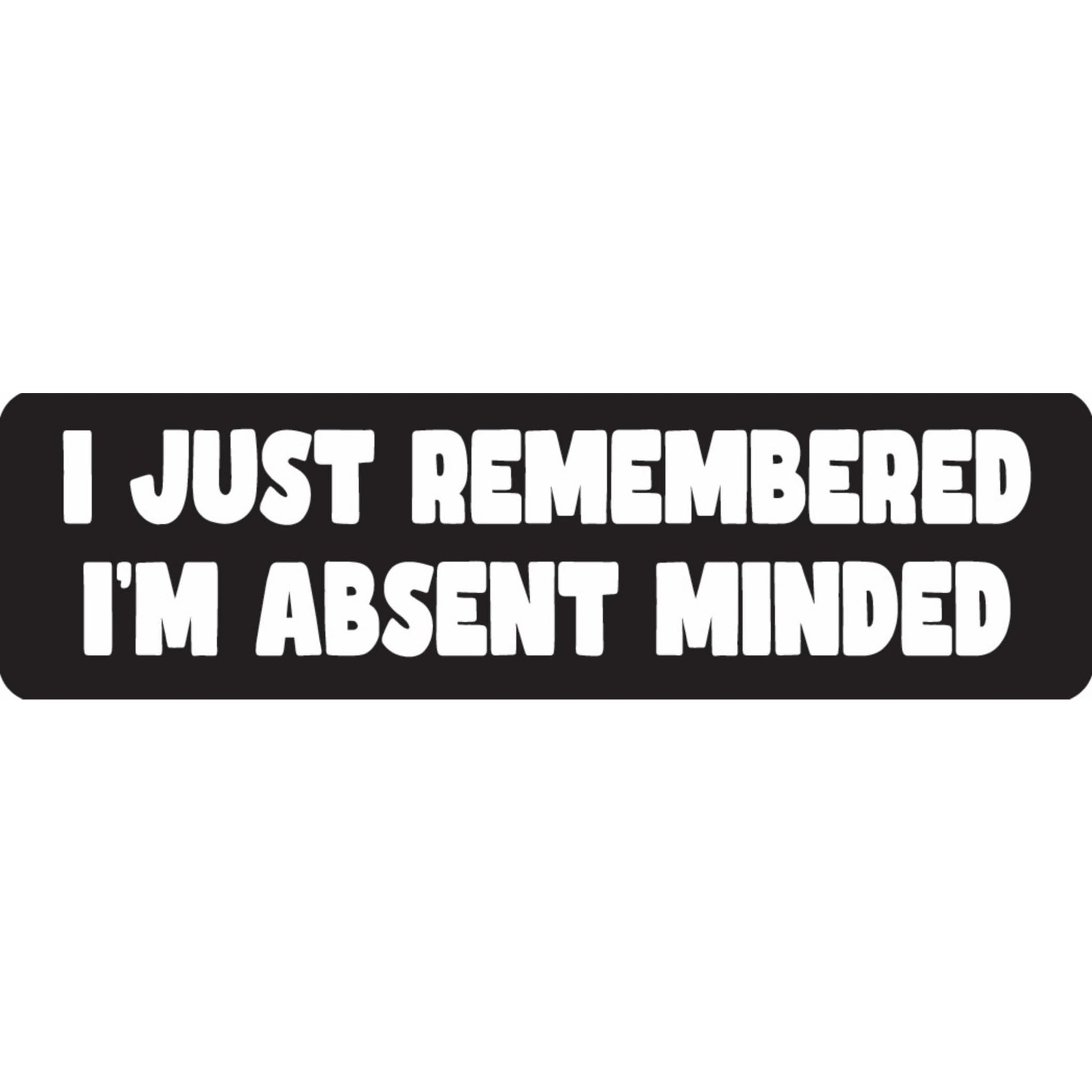 I just remembered I'm absent minded vinyl motorcycle helmet sticker - funny biker decal