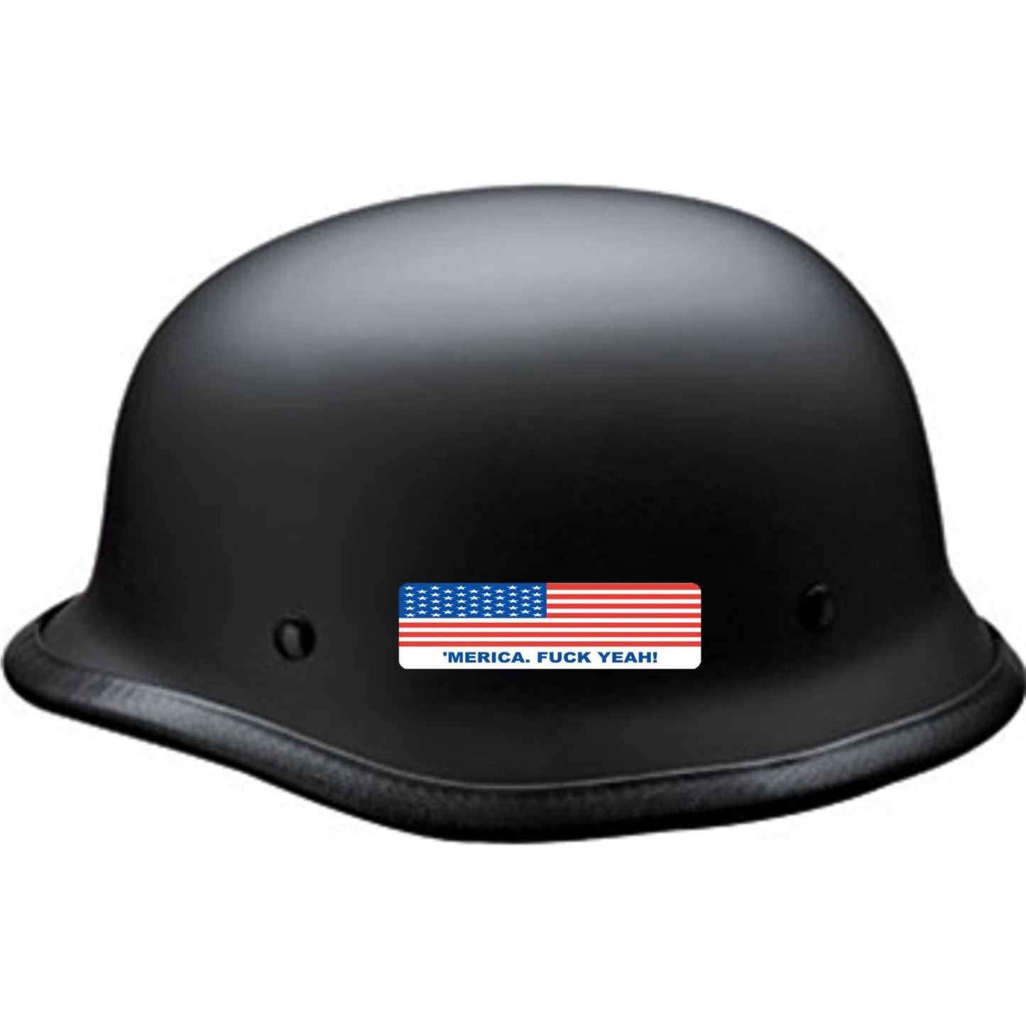 American flag merica fuck yeah vinyl motorcycle helmet sticker on a helmet - patriotic biker decal