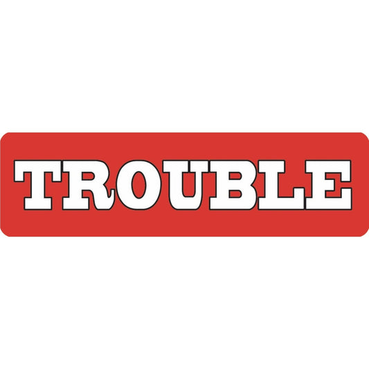 Trouble vinyl motorcycle helmet sticker - biker decal