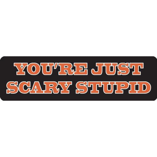 You're just scary stupid vinyl motorcycle helmet sticker - funny biker decal