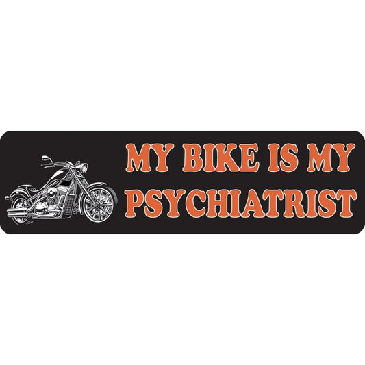 My bike is my psychiatrist vinyl motorcycle helmet sticker - biker decal