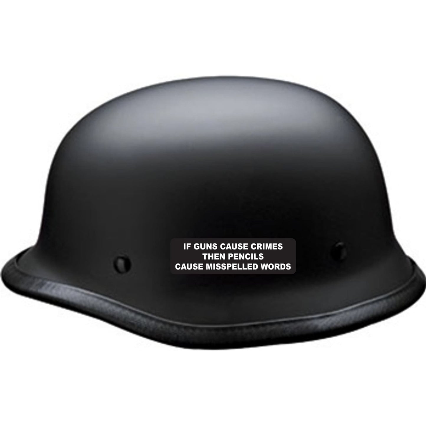 If guns cause crime then pencils cause misspelled words vinyl motorcycle helmet sticker on a helmet - patriotic biker decal