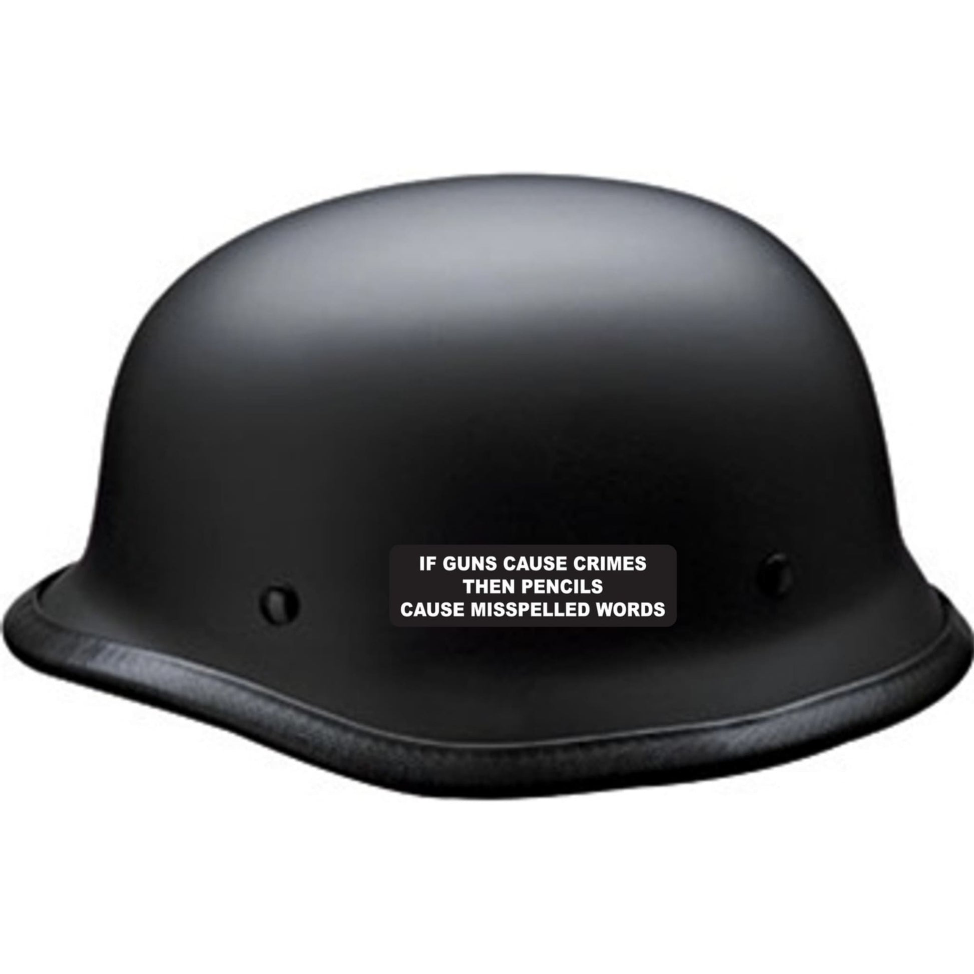 If guns cause crime then pencils cause misspelled words vinyl motorcycle helmet sticker on a helmet - patriotic biker decal