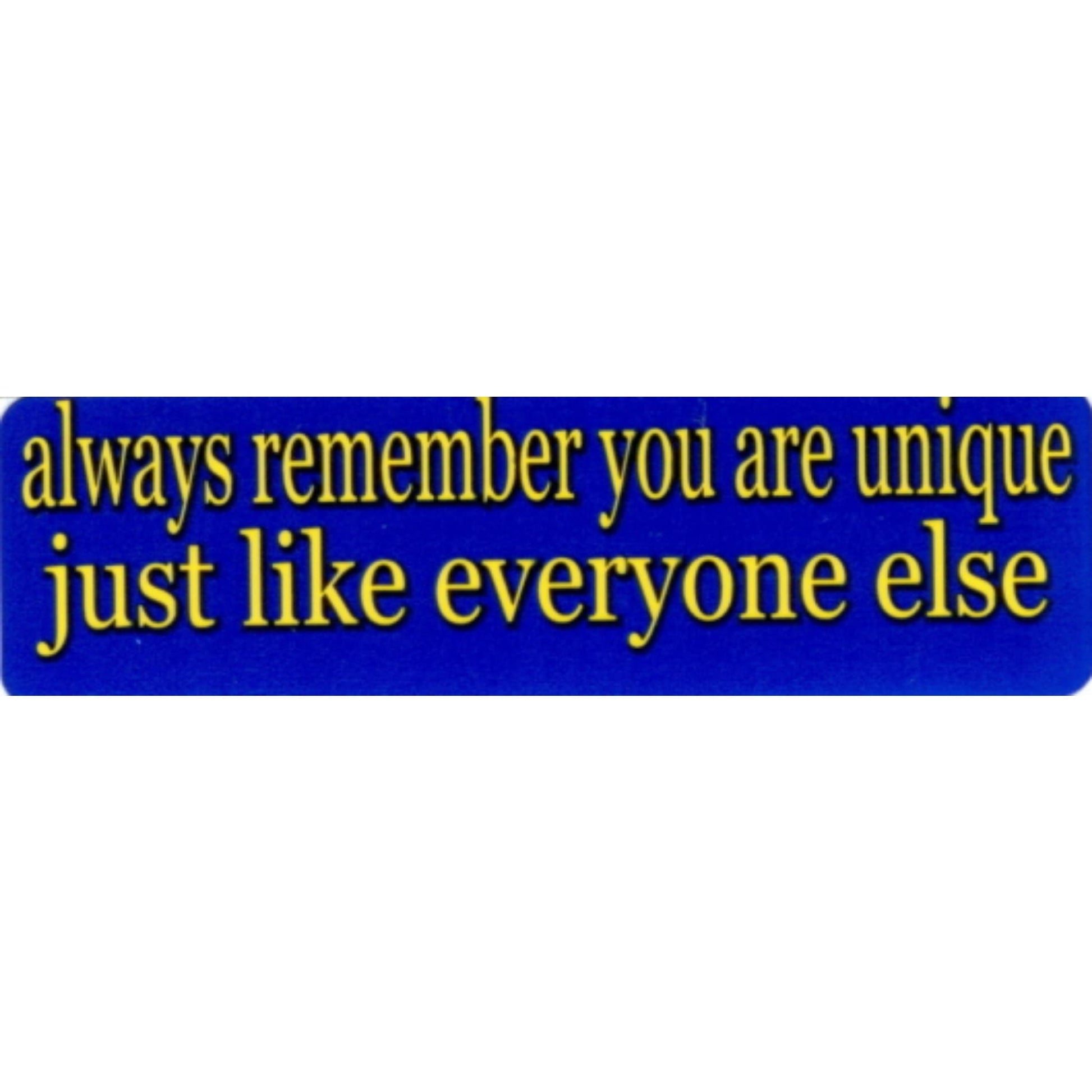 Always remember you are unique just like everyone else vinyl motorcycle helmet stickers - funny biker decal