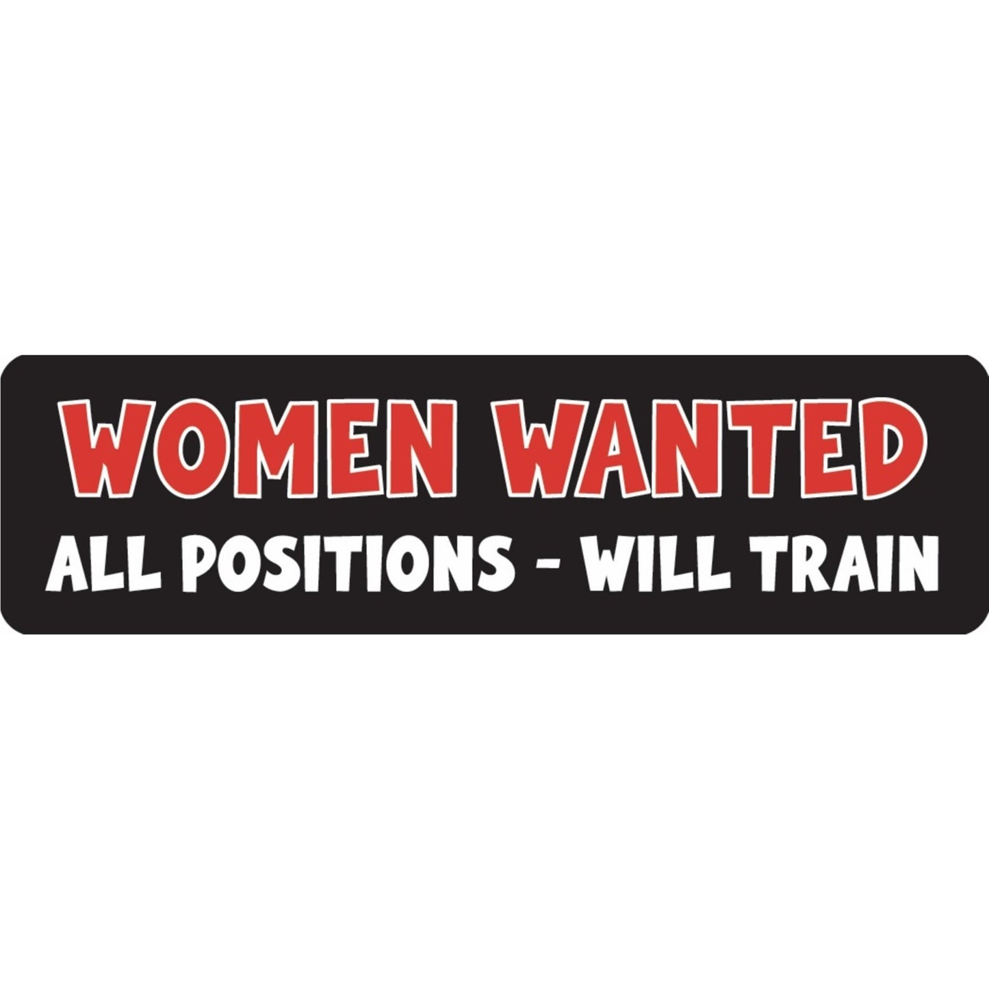 Women wanted all positions will train vinyl motorcycle helmet sticker - funny biker decal