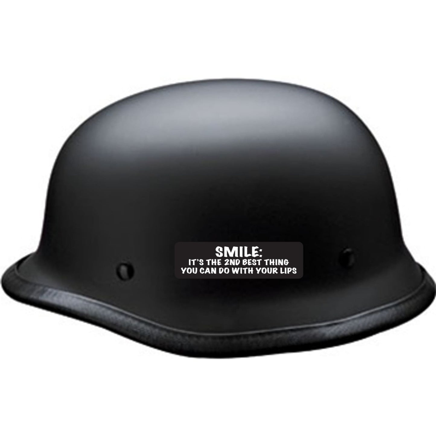 Smile it's the 2nd best thing you can do with your lips vinyl motorcycle helmet sticker on a helmet - funny biker decal