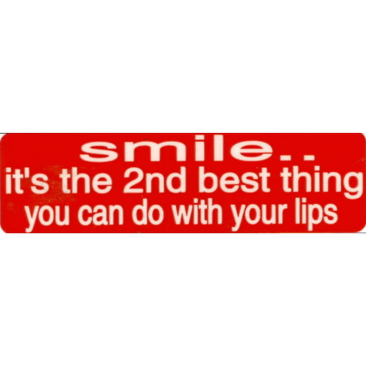 Smile it's the 2nd best thing you can do with your lips vinyl motorcycle helmet stickers - funny biker decal