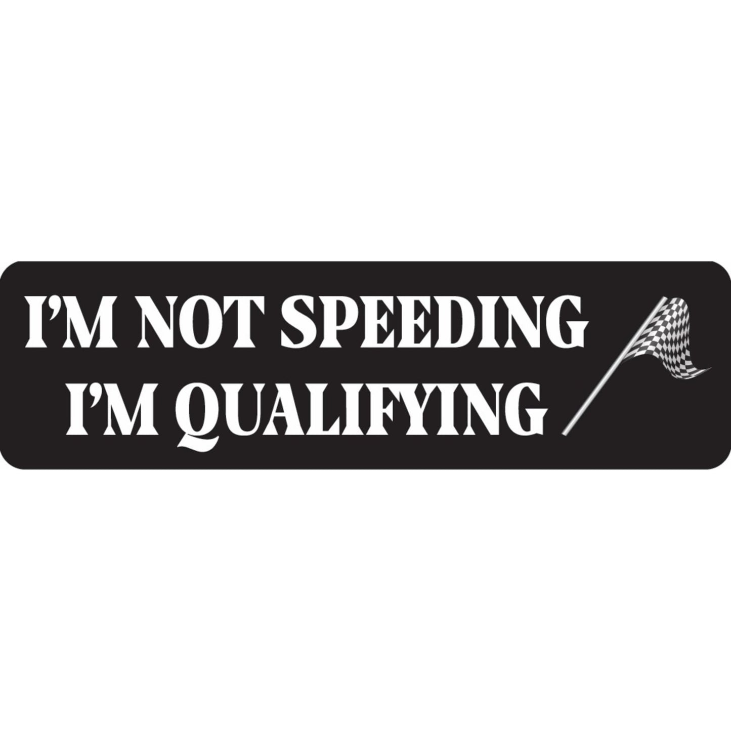 I'm not speeding I'm qualifying vinyl motorcycle helmet sticker - funny biker decal