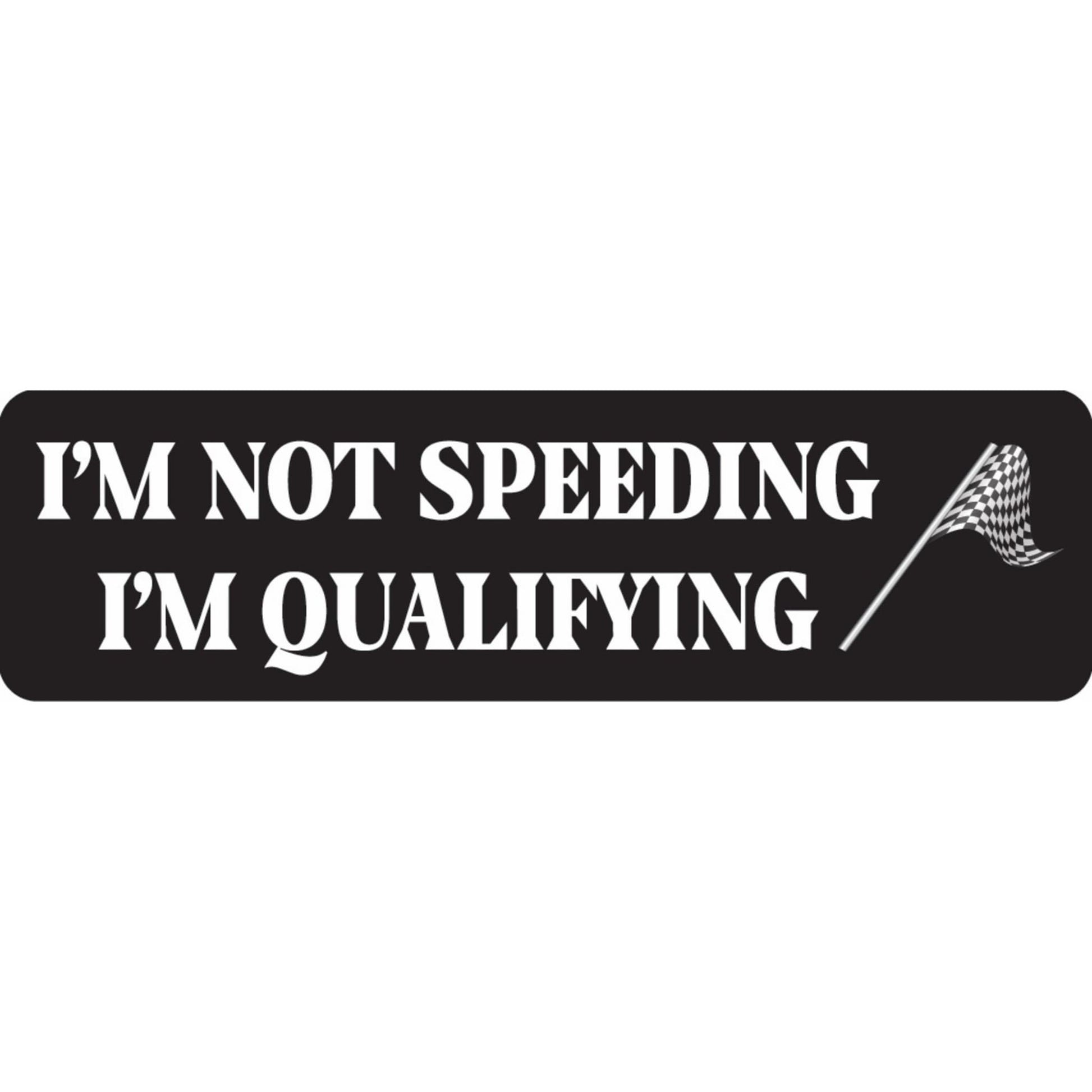 I'm not speeding I'm qualifying vinyl motorcycle helmet sticker - funny biker decal