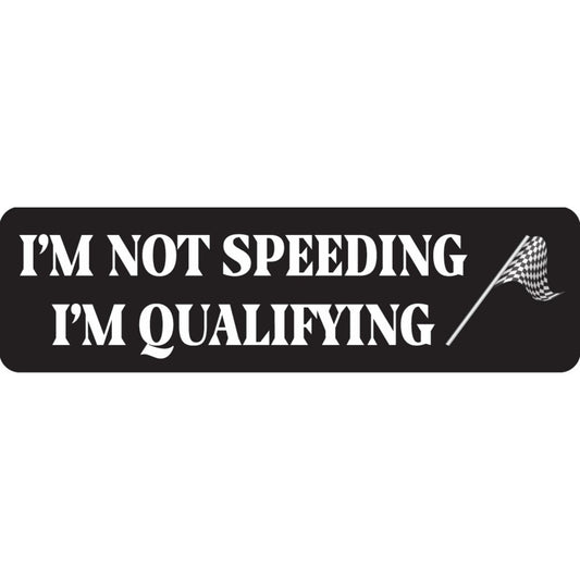 I'm not speeding I'm qualifying vinyl motorcycle helmet sticker - funny biker decal