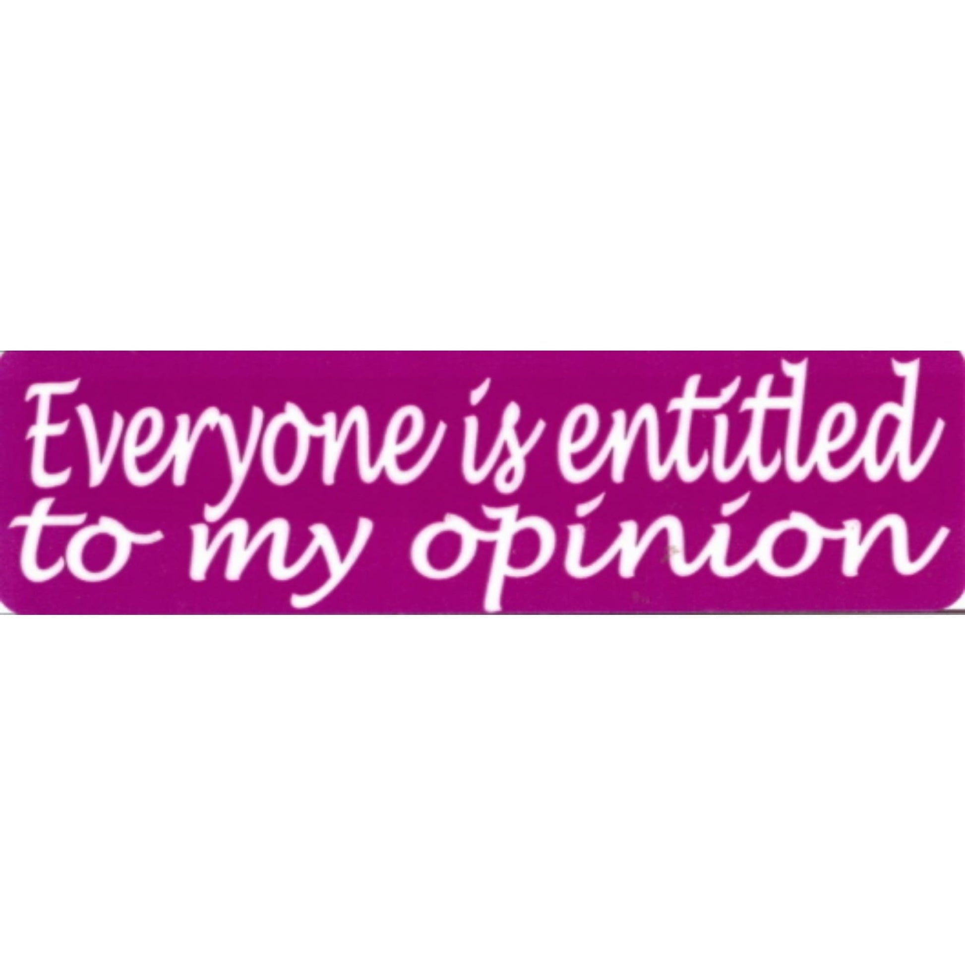 Everyone is entitled to my opinion vinyl motorcycle helmet stickers - funny biker decal