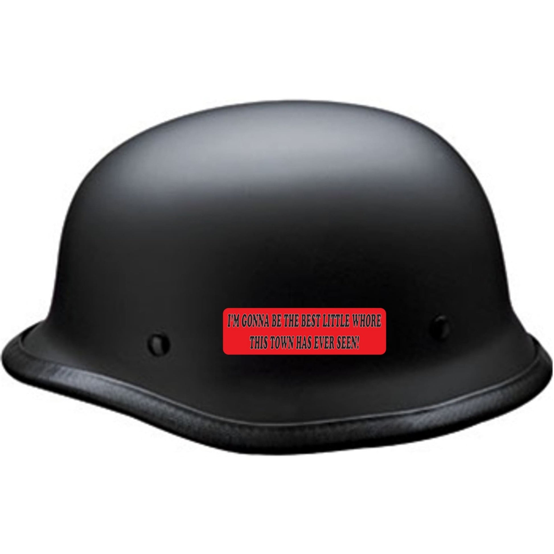 I'm gonna be the best little whore this town has ever seen vinyl motorcycle helmet sticker on a helmet - bold biker decal