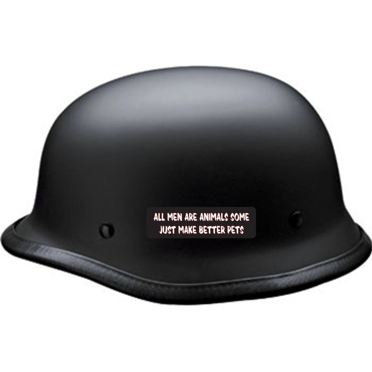 All men are animals some just make better pets vinyl motorcycle helmet sticker on a helmet - funny biker decal