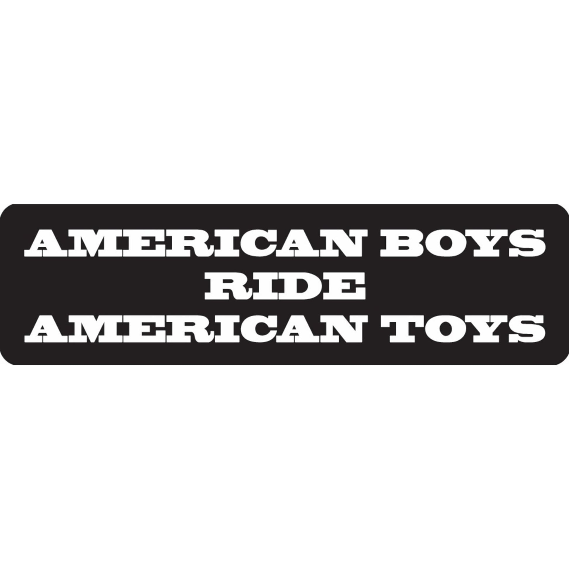 American boys ride American toys vinyl motorcycle helmet sticker - patriotic biker decal