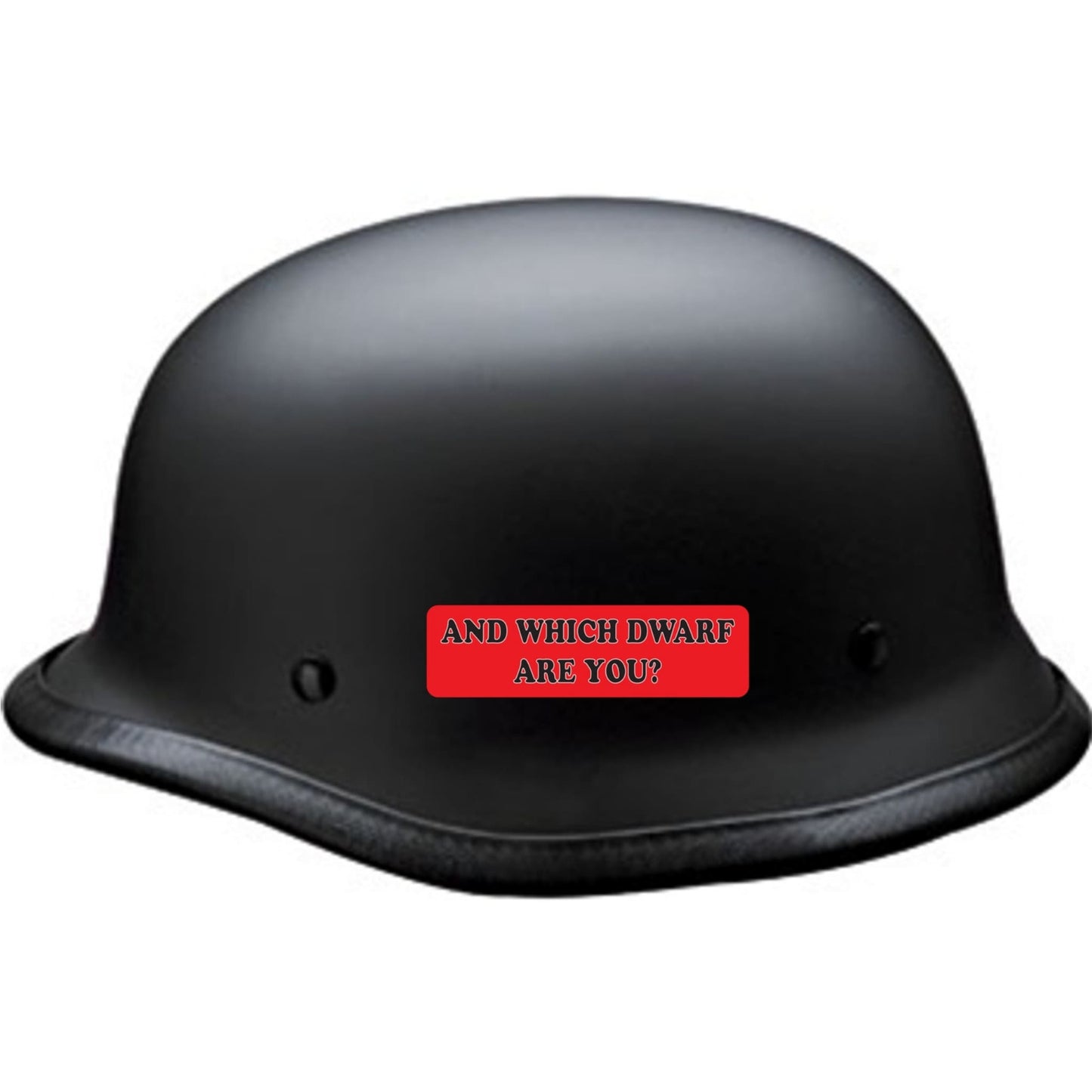 And which dwarf are you vinyl motorcycle helmet sticker on a helmet - funny biker decal