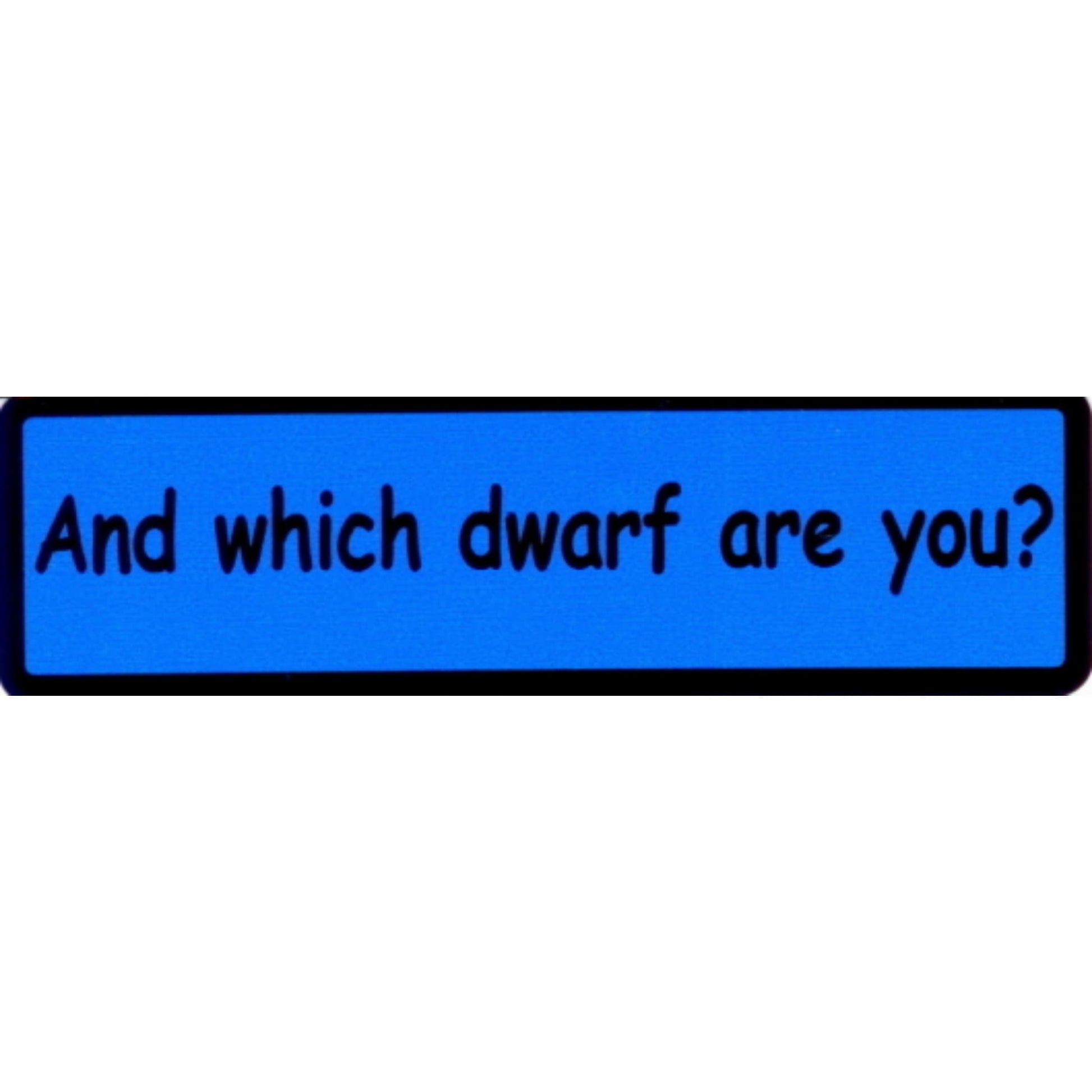 And which dwarf are you vinyl motorcycle helmet stickers - funny biker decal